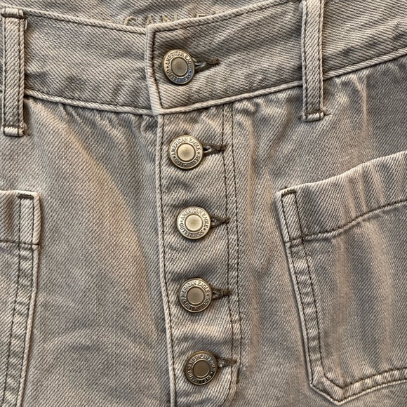 American Eagle Outfitters wide leg Crop Woman’s Jeans (washed out Gray) Size:8 - Picture 3 of 12